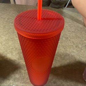 Starbucks holiday soft studded red matte